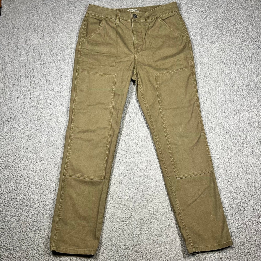 REI Co-op Trailsmith Pants Womens Double Knee Canvas Work Green Size 10 Utility